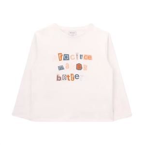 NEW KNOT girls friendly long sleeve t-shirt in white